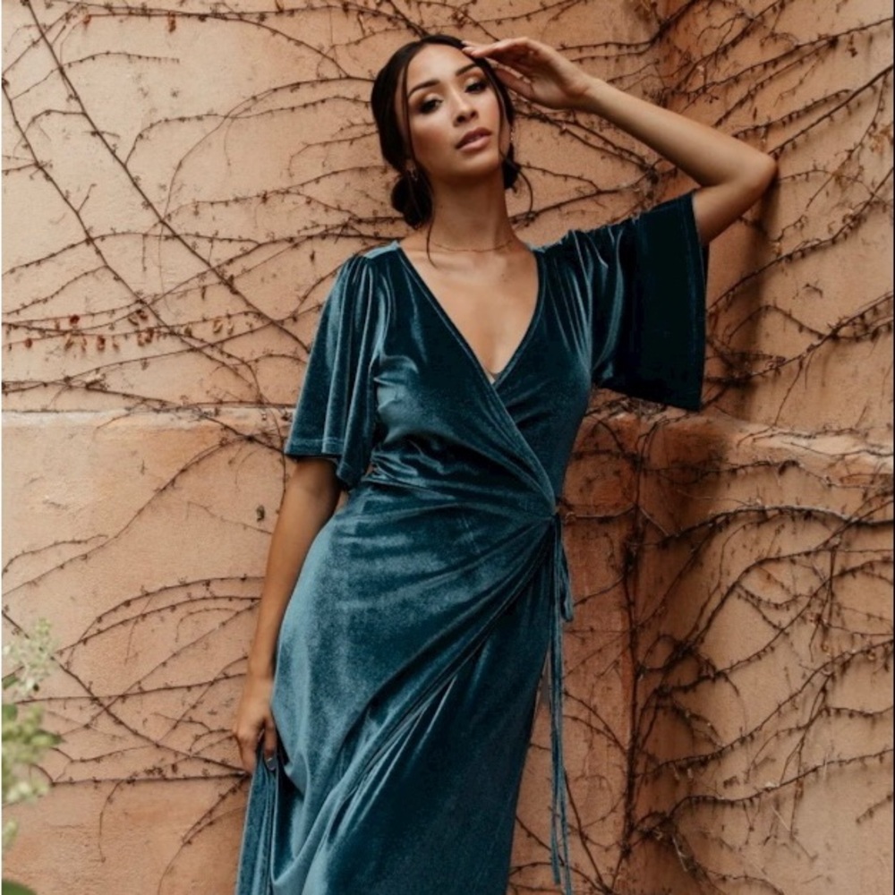 Baltic Born Meghan Velvet Wrap Maxi Dress
